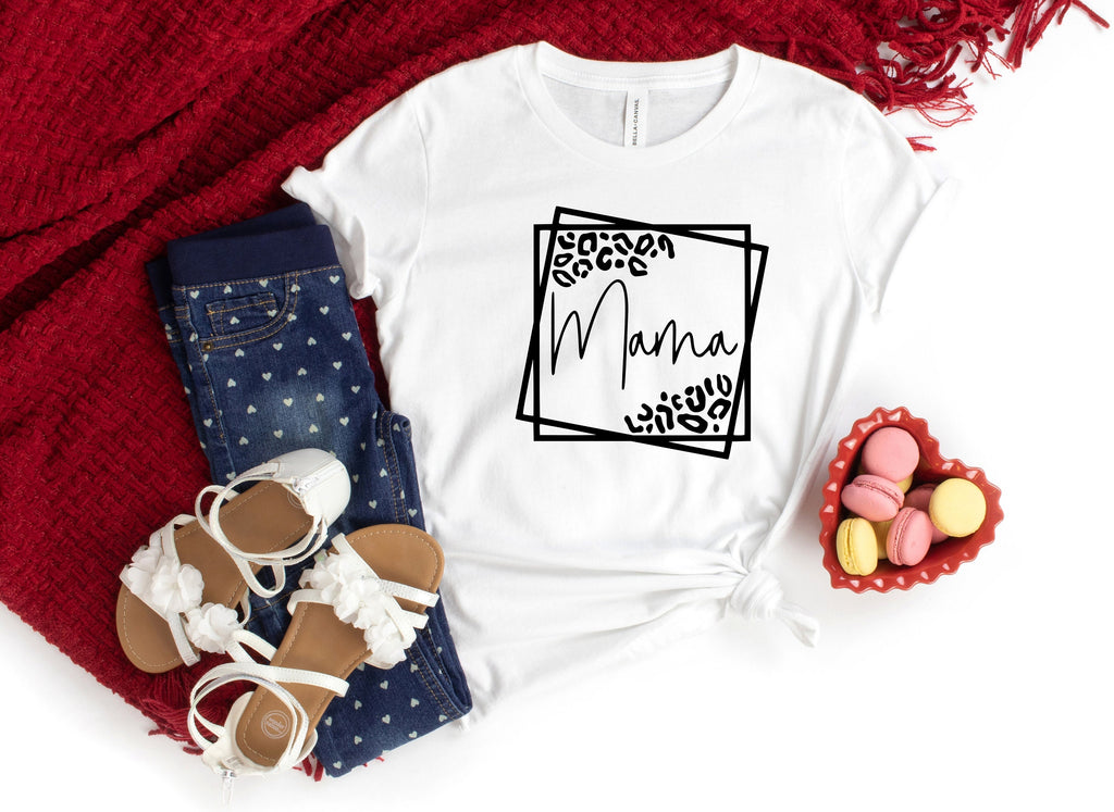 Leopard Print Mama Shirt, Cheetah Mom Tee