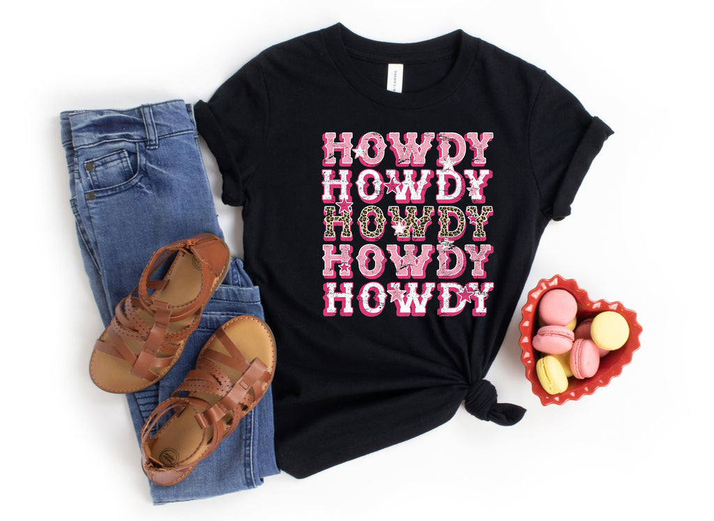 Howdy Pink Leopard Shirt: Country Western Rodeo Tee