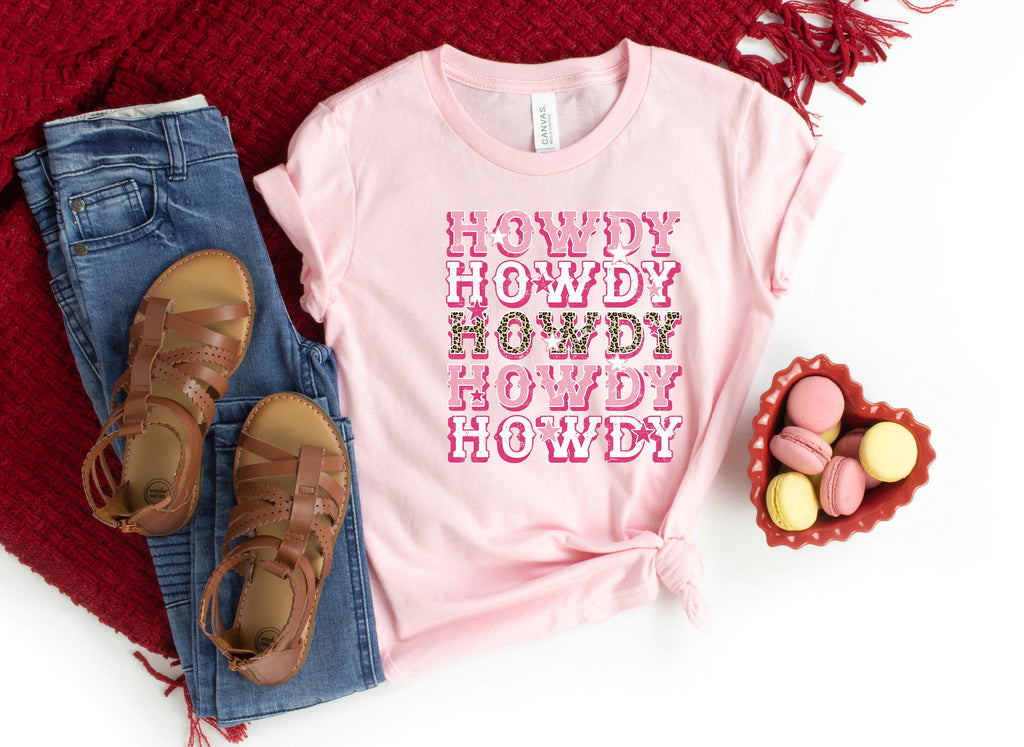 Howdy Pink Leopard Shirt: Country Western Rodeo Tee