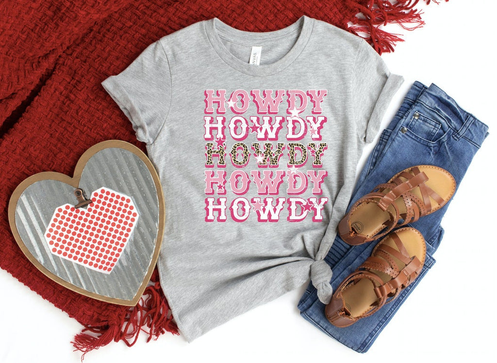Howdy Pink Leopard Shirt: Country Western Rodeo Tee