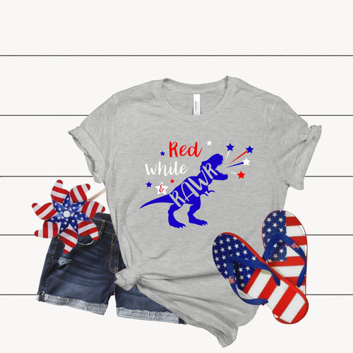 4th of July Dinosaur T-shirt: Retro Stars & Stripes