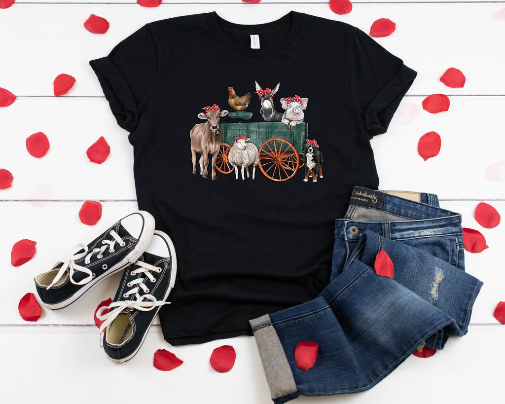 Farm Animal Truck T-Shirt, Mom T-Shirt, Support Farmer Shirt