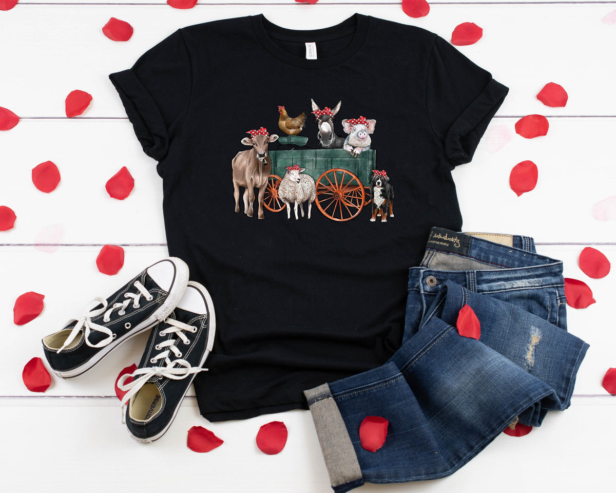 Farm Animal Truck T-Shirt, Mom T-Shirt, Support Farmer Shirt