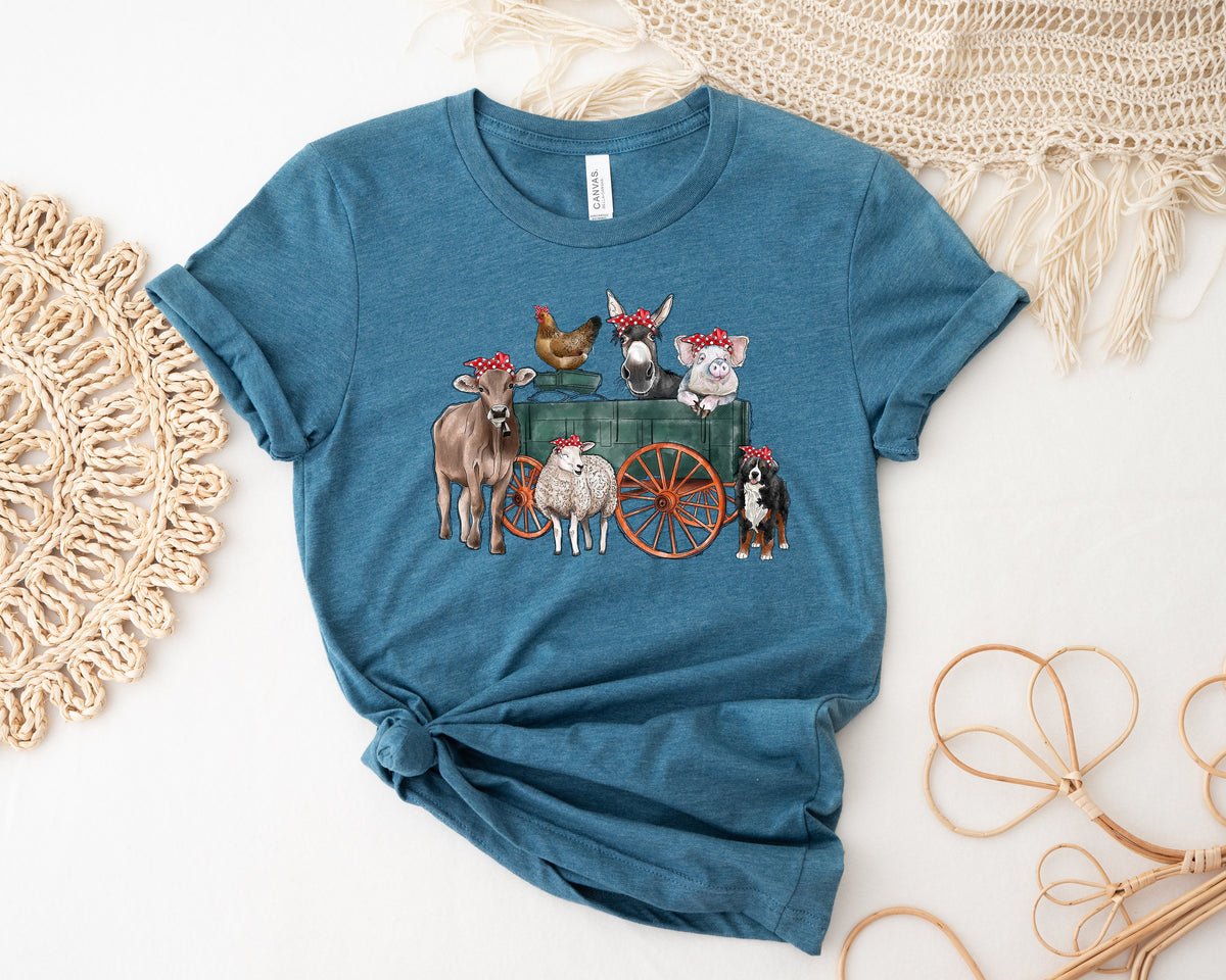 Farm Animal Truck T-Shirt, Mom T-Shirt, Support Farmer Shirt