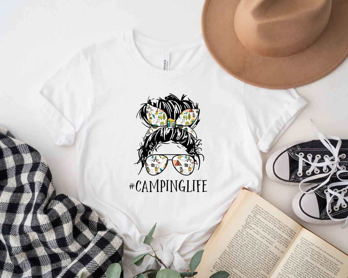 Camping Life Shirt: Adventure Awaits, Mountains Tee