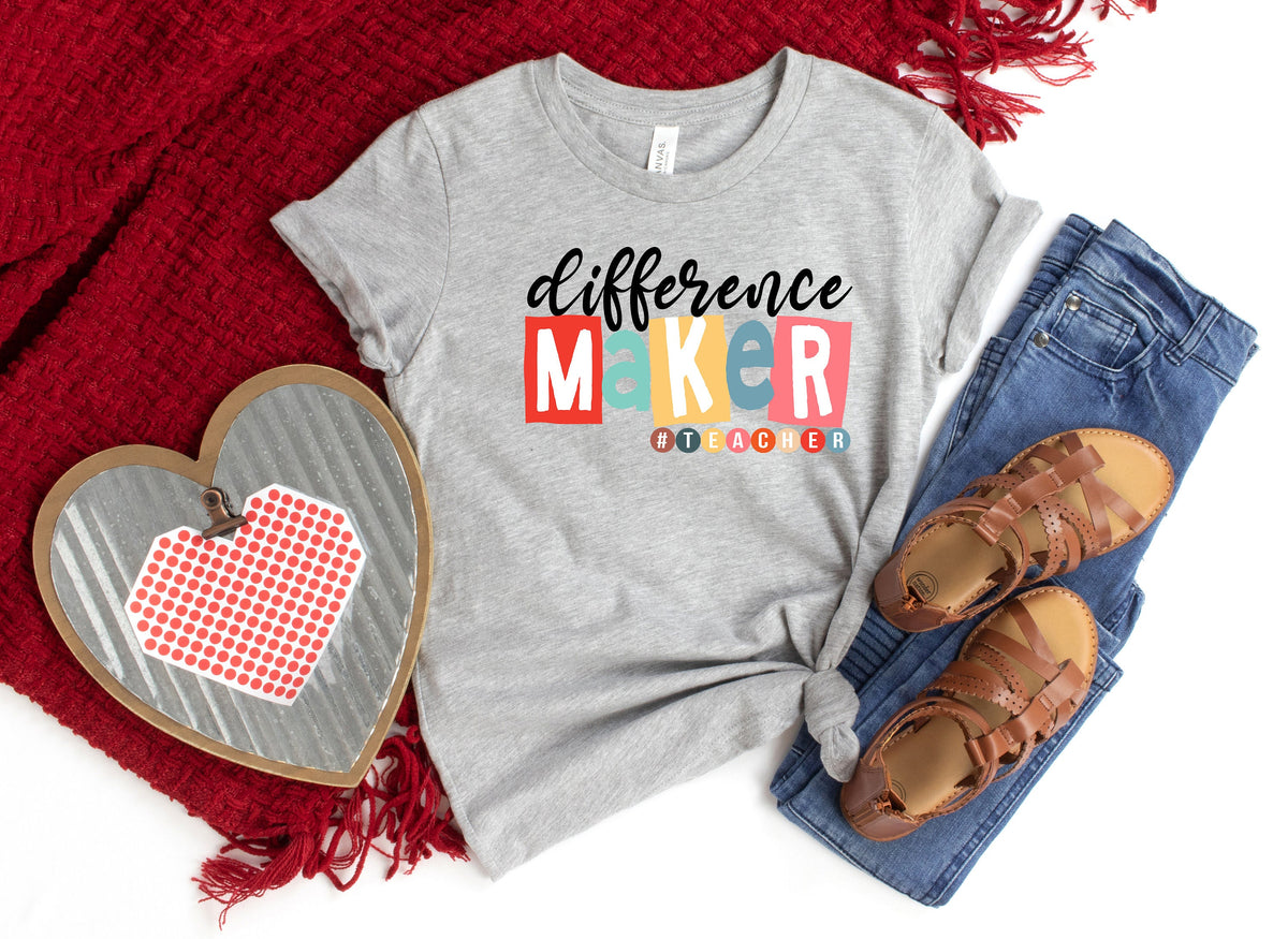 Difference Maker Teacher Shirt: Custom Teacher Life Tee