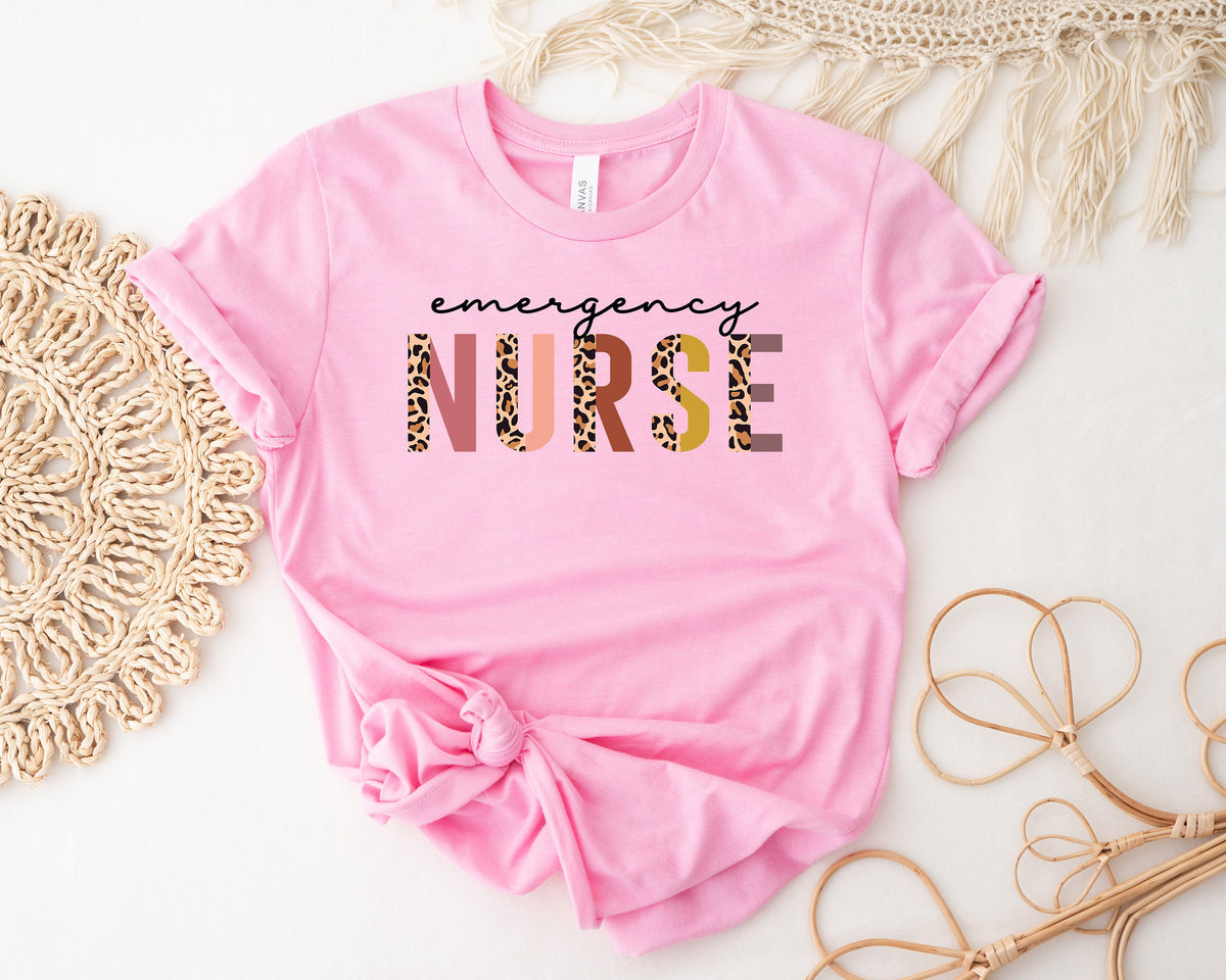 Leopard Emergency Nurse Shirt: RN Life Tee