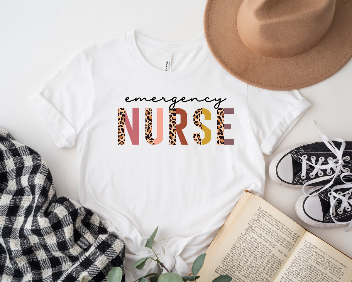Leopard Emergency Nurse Shirt: RN Life Tee
