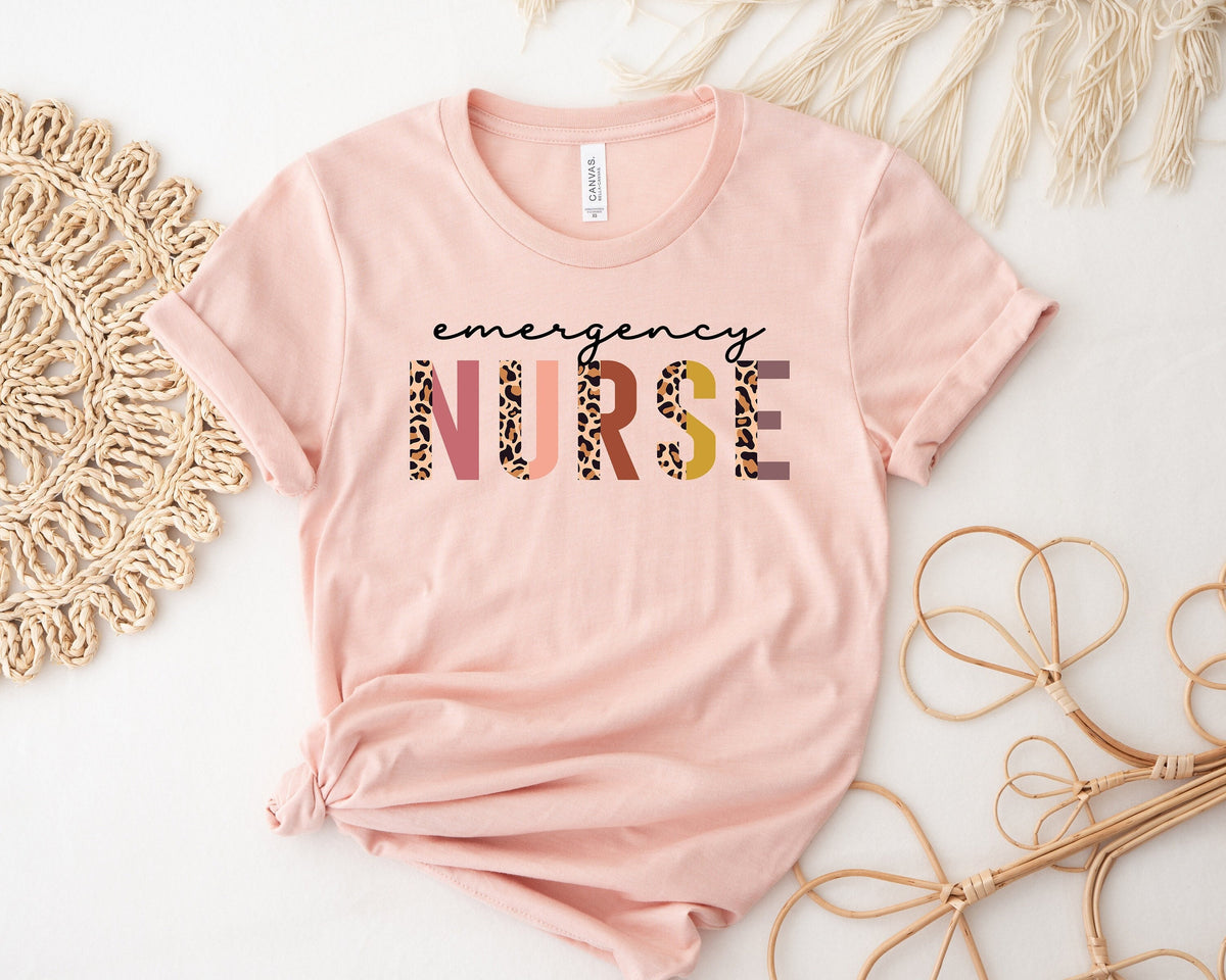 Leopard Emergency Nurse Shirt: RN Life Tee