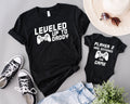 Leveled Up To Daddy T-shirt, Player 2 Matching Set, Father's Day Gift