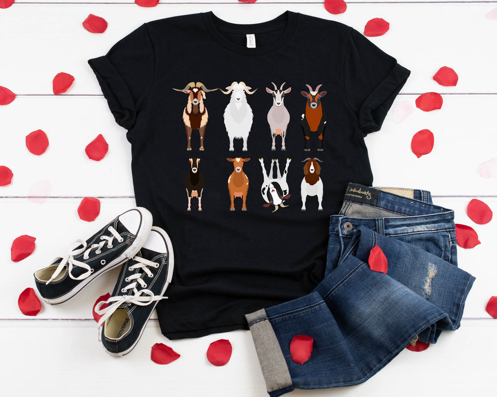 Goat Breeds T-Shirt, Farm Animal Shirt, Cute Farm Gift