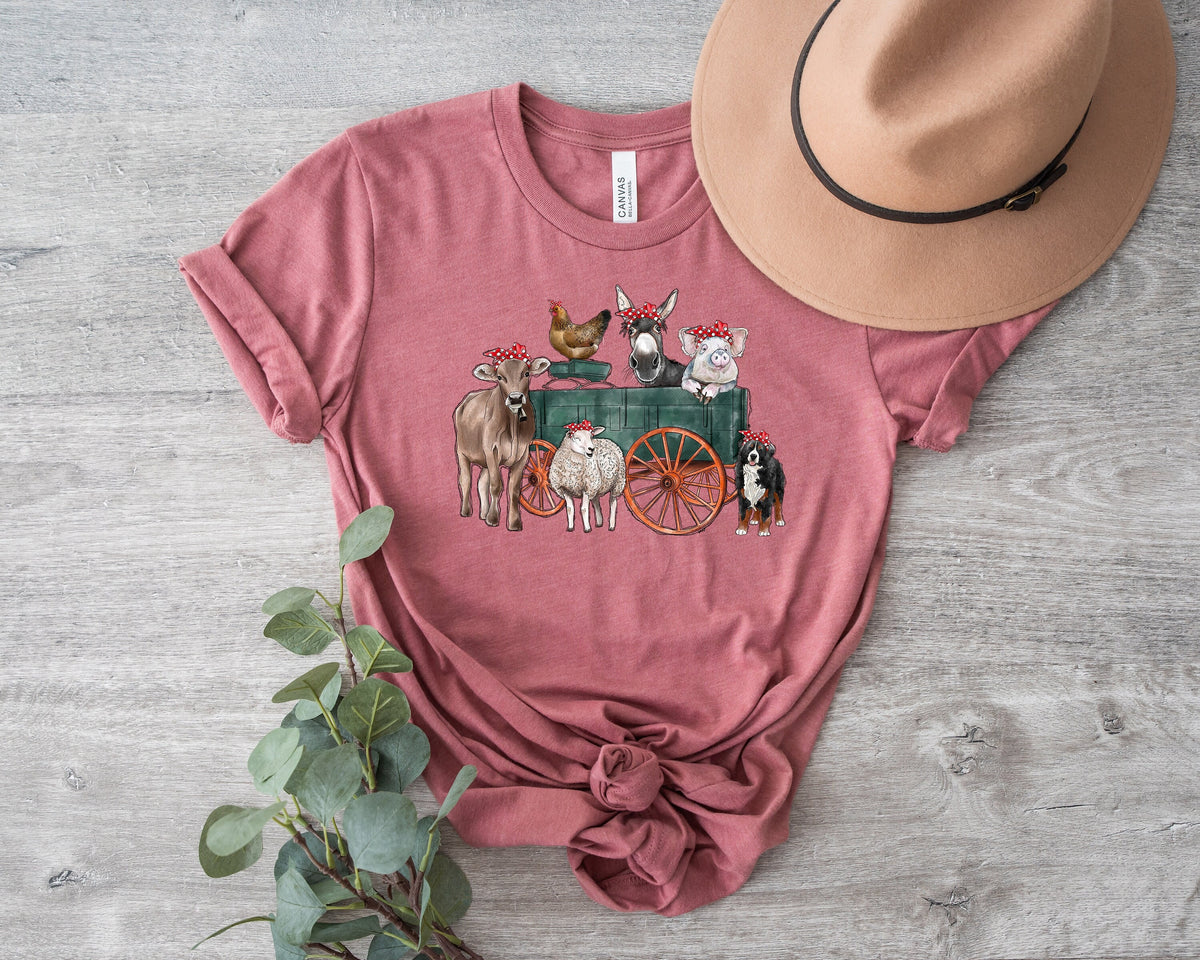 Farm Animal Truck T-Shirt, Mom T-Shirt, Support Farmer Shirt
