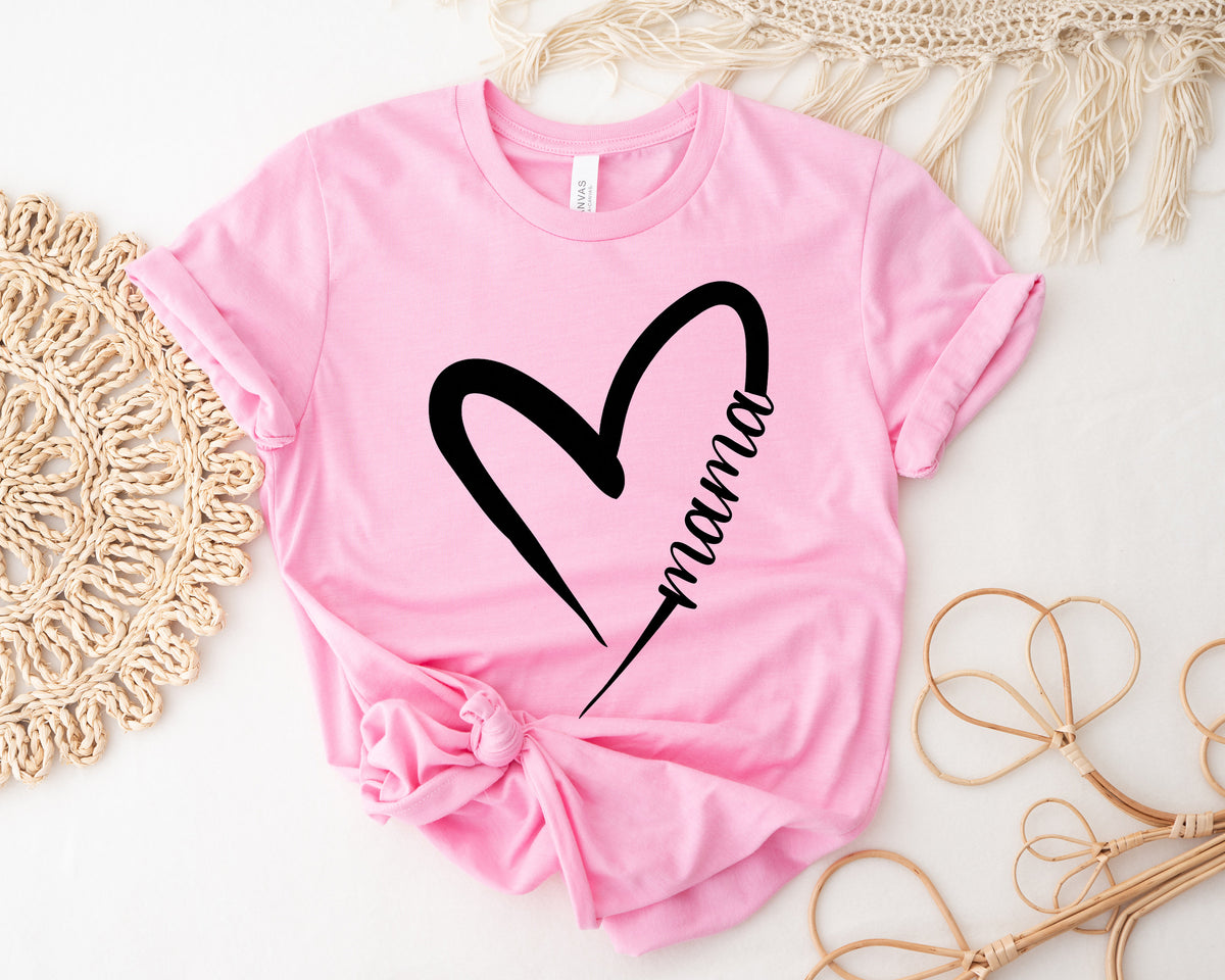 Custom Heart Line Shirt: Personalized Family Name Tee