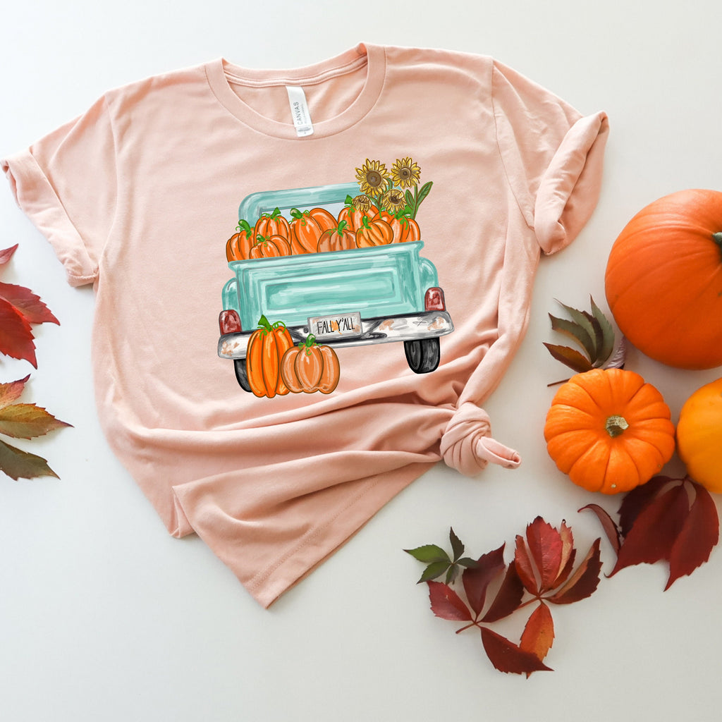 Fall Y'all Pumpkin Truck Shirt: Thanksgiving Family Tee