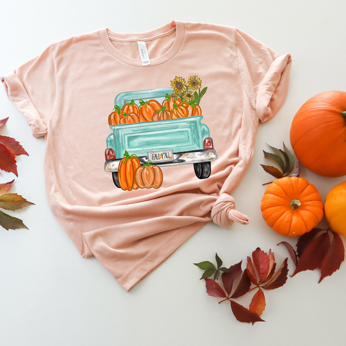 Fall Y'all Pumpkin Truck Shirt: Thanksgiving Family Tee