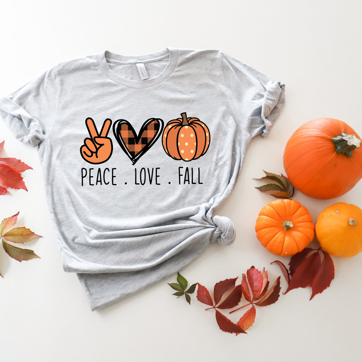 Peace Love Pumpkin Shirt: Leopard Cheetah Fall Thanksgiving Tee