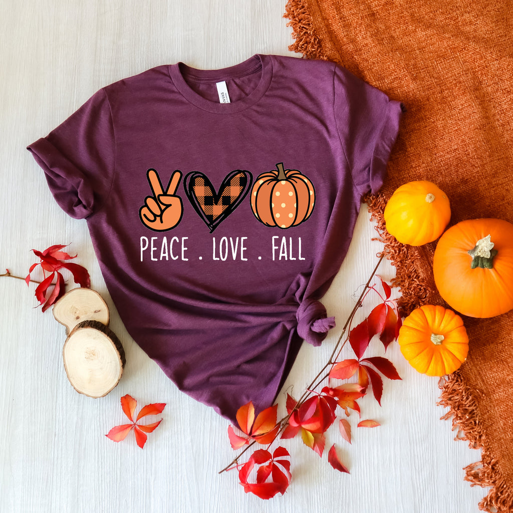 Peace Love Pumpkin Shirt: Leopard Cheetah Fall Thanksgiving Tee