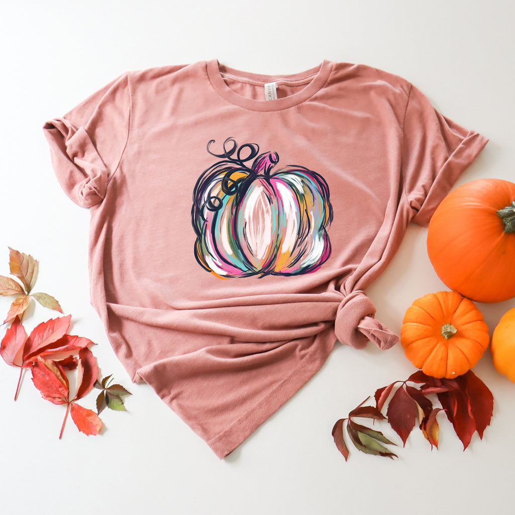 Watercolor Pumpkin T-shirt: Colorful Fall Halloween Shirt