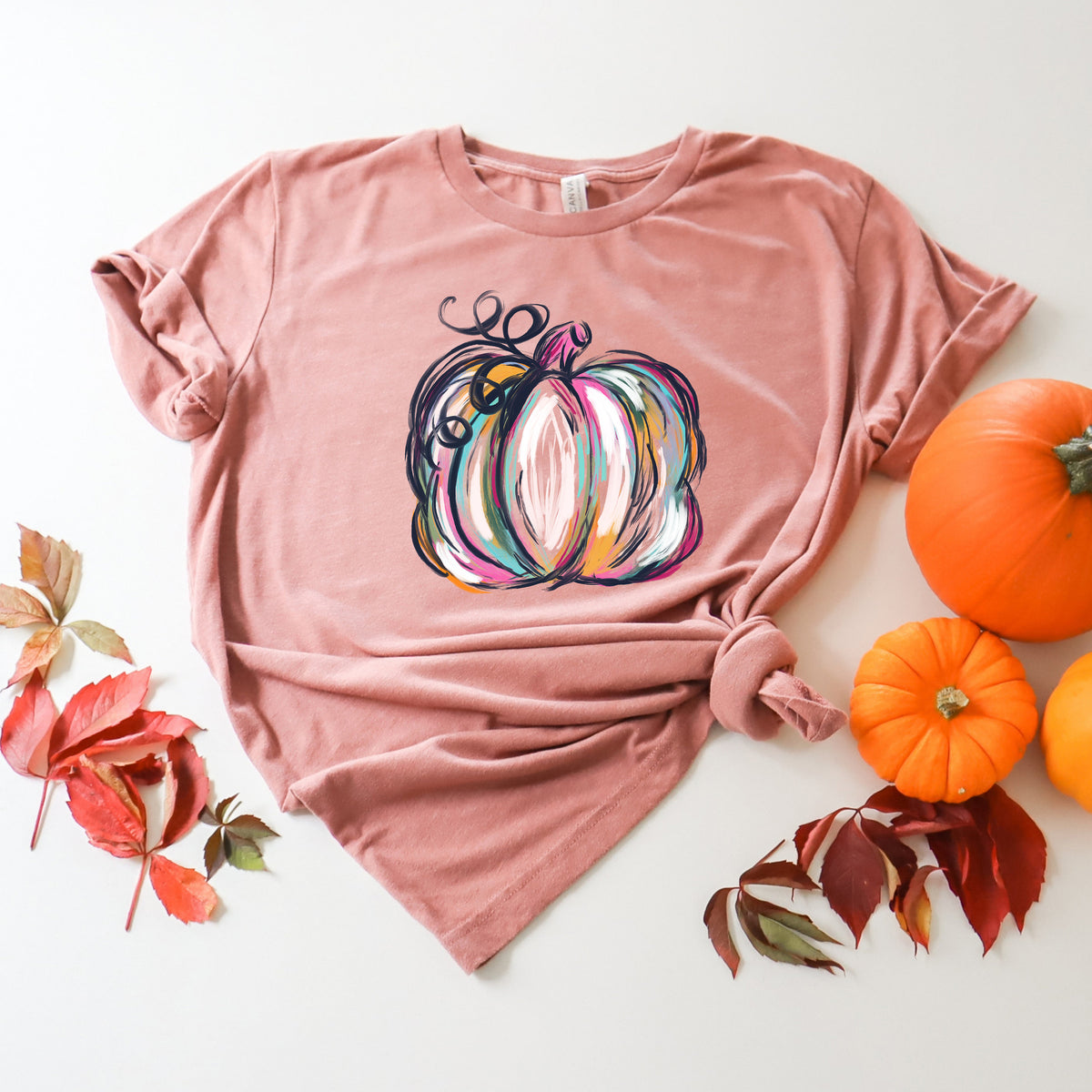 Watercolor Pumpkin T-shirt: Colorful Fall Halloween Shirt