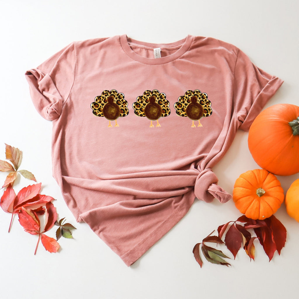 Leopard Print Turkey Thanksgiving T-Shirt