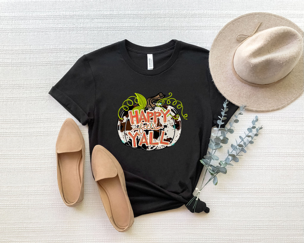 Leopard Pumpkin Fall Y'all Shirt - Thanksgiving Autumn Tee