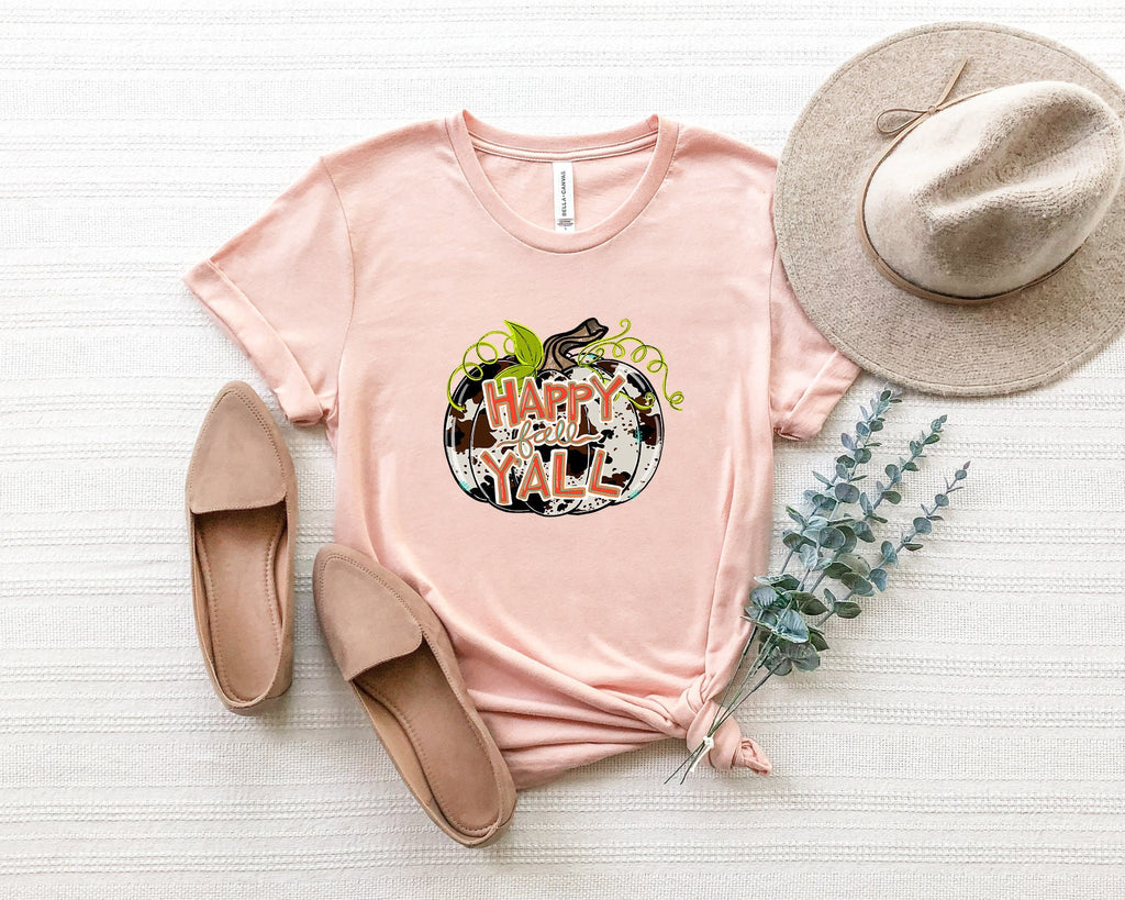 Leopard Pumpkin Fall Y'all Shirt - Thanksgiving Autumn Tee