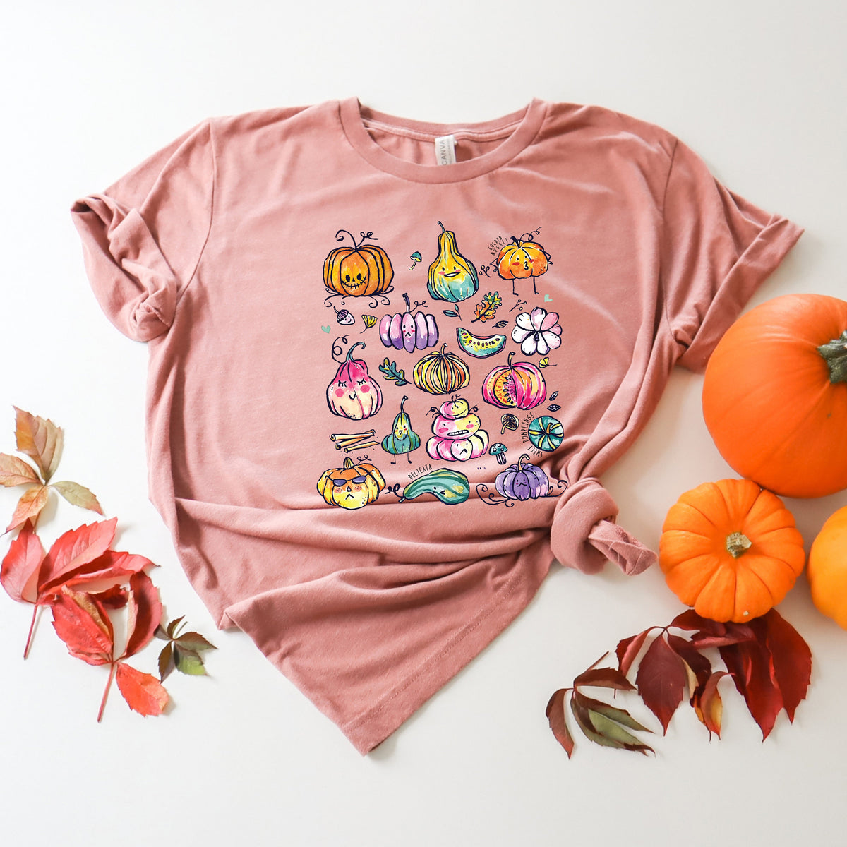 Watercolor Pumpkins T-shirt: Colorful Halloween Autumn Shirt