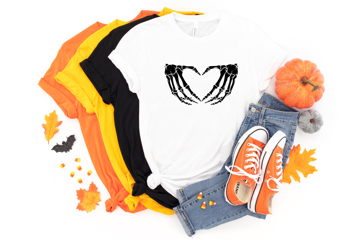 Skeleton Heart Hands Halloween Shirt