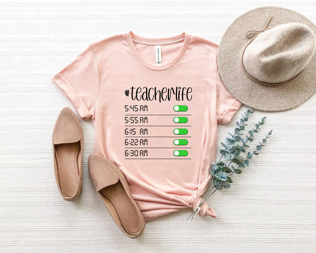 Funny Teacher Life Shirt: Custom Teacher Alarm Tee