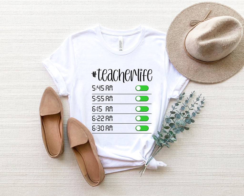 Funny Teacher Life Shirt: Custom Teacher Alarm Tee