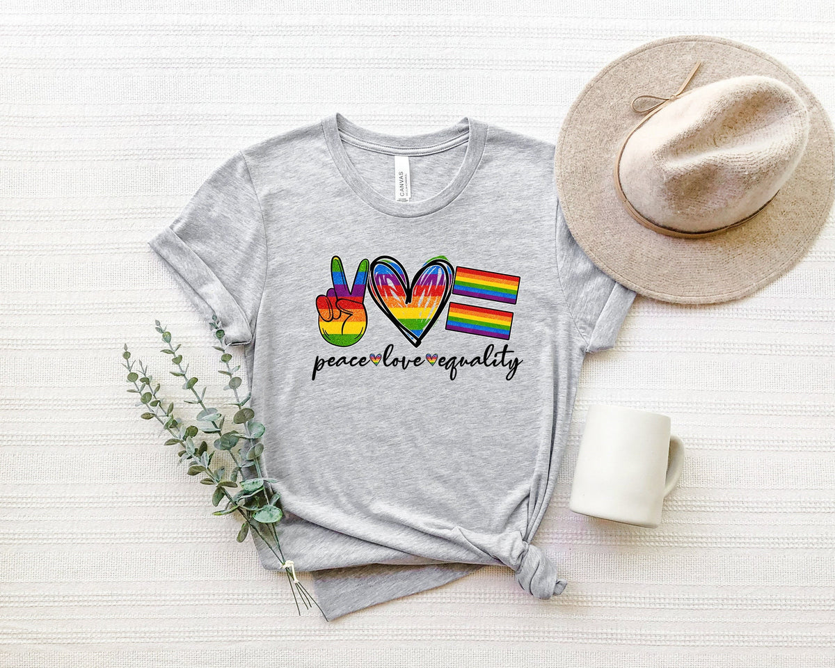 Pride Rainbow Shirt: Peace Love Equality LGBTQ Tee
