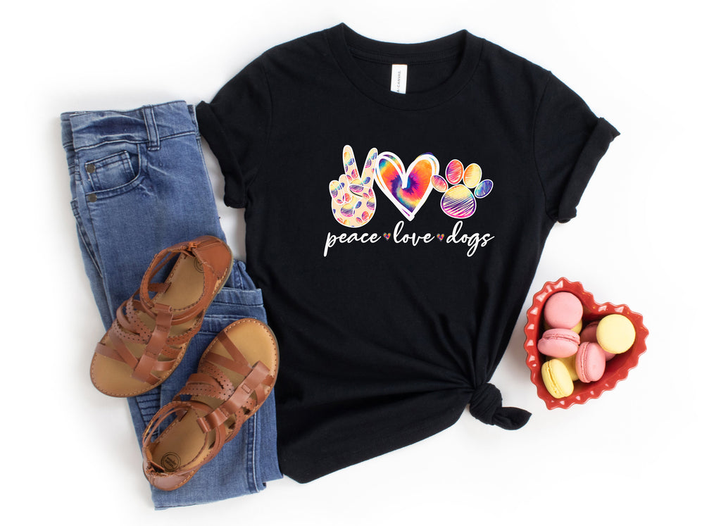Peace Love Dogs Shirt: Dog Mom Gift, Veterinarian Tee
