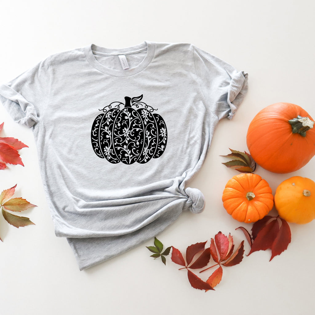 Swirly Pumpkin T-Shirt, Fall Halloween Shirt