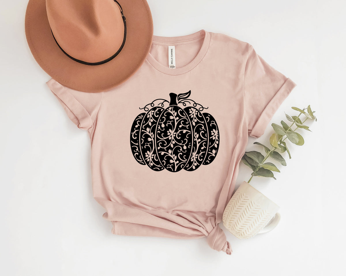 Swirly Pumpkin T-Shirt, Fall Halloween Shirt