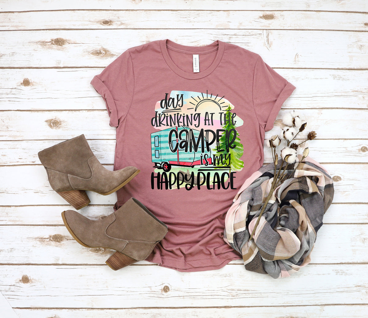 Happy Camper T-Shirt: Camping Life, Group Trip Shirt