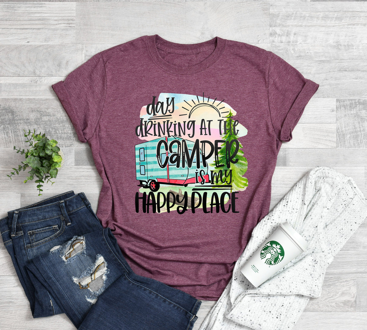 Happy Camper T-Shirt: Camping Life, Group Trip Shirt
