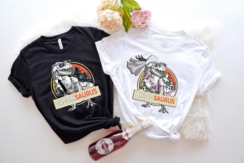 BrideSaurus GroomSaurus Matching Wedding T-Shirts