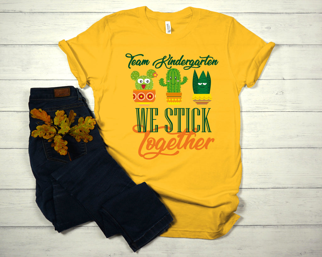 Cactus Teacher Team Shirt: We Stick Together, Kindergarten Team