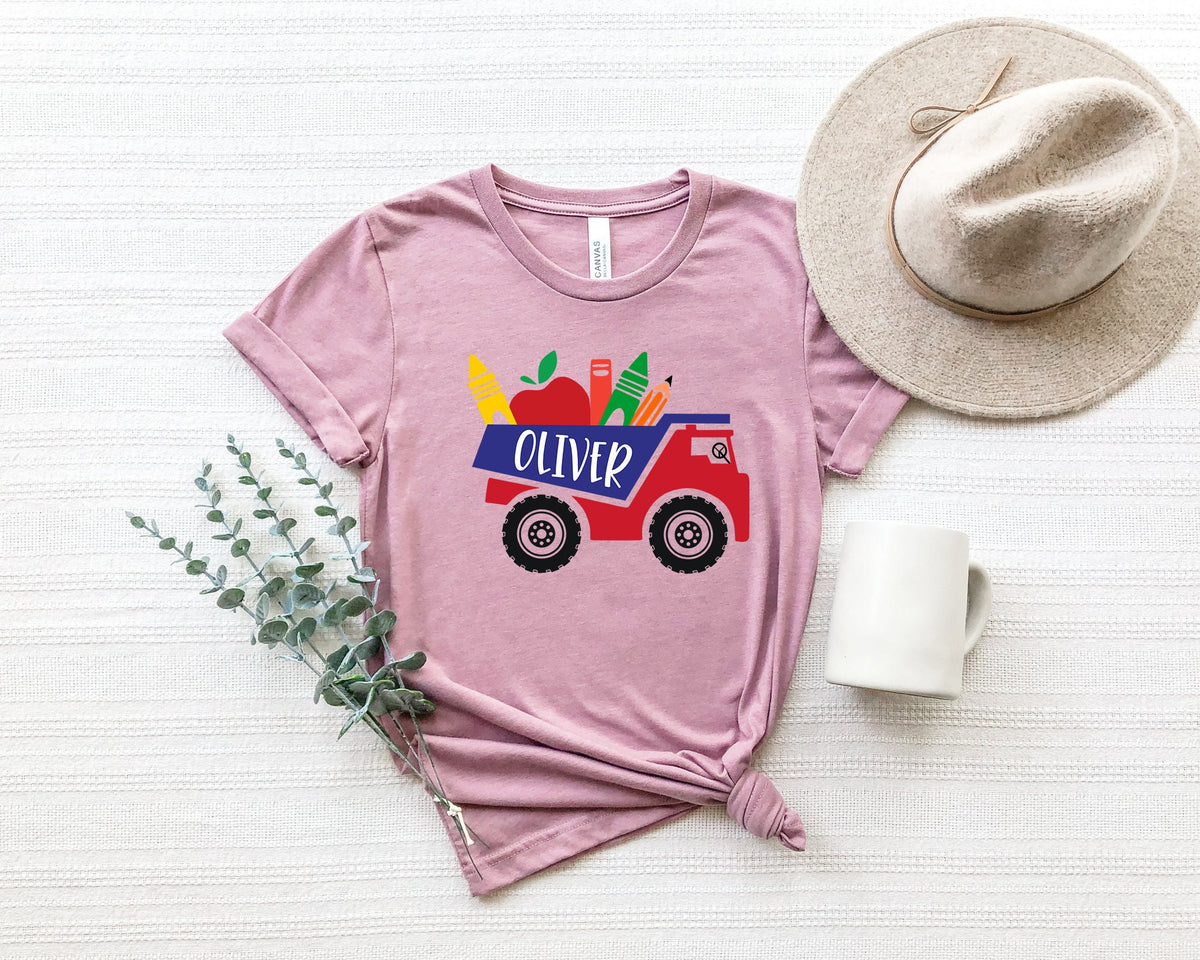 Dump Truck School Shirt: Personalized Back To School Outfit