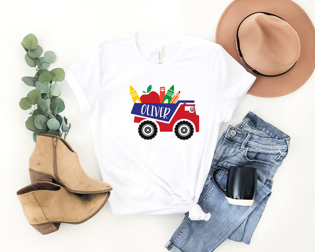 Dump Truck School Shirt: Personalized Back To School Outfit