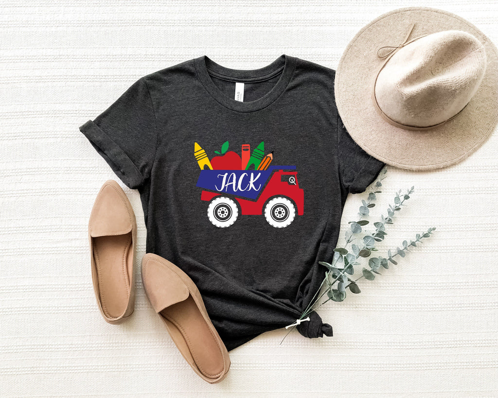 Dump Truck School Shirt: Personalized Back To School Outfit