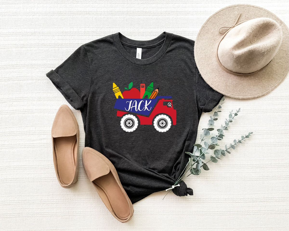 Dump Truck School Shirt: Personalized Back To School Outfit