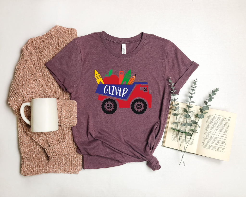 Dump Truck School Shirt: Personalized Back To School Outfit