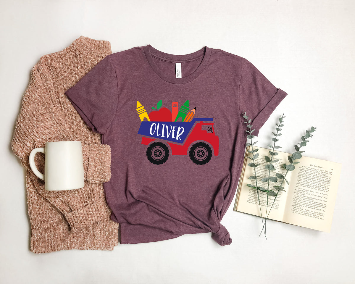 Dump Truck School Shirt: Personalized Back To School Outfit