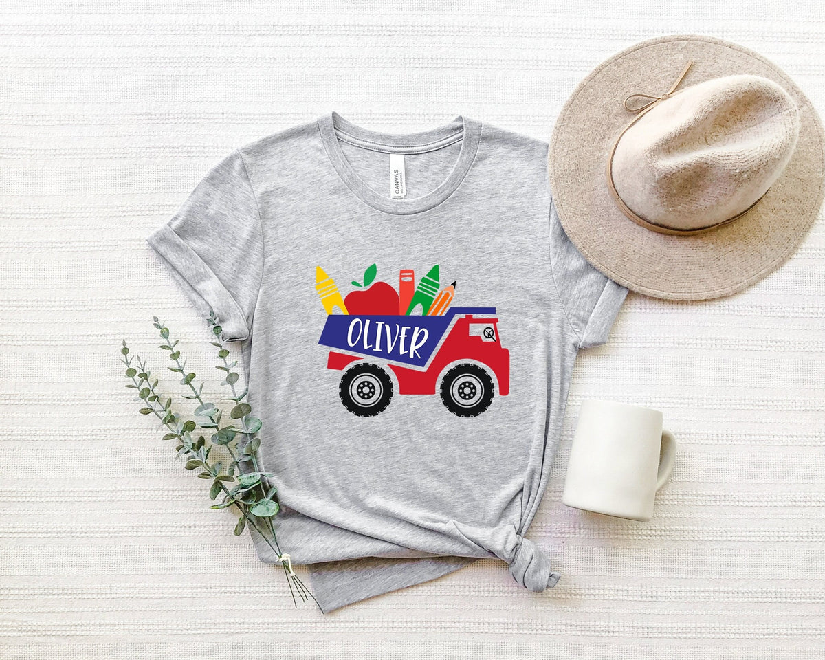 Dump Truck School Shirt: Personalized Back To School Outfit