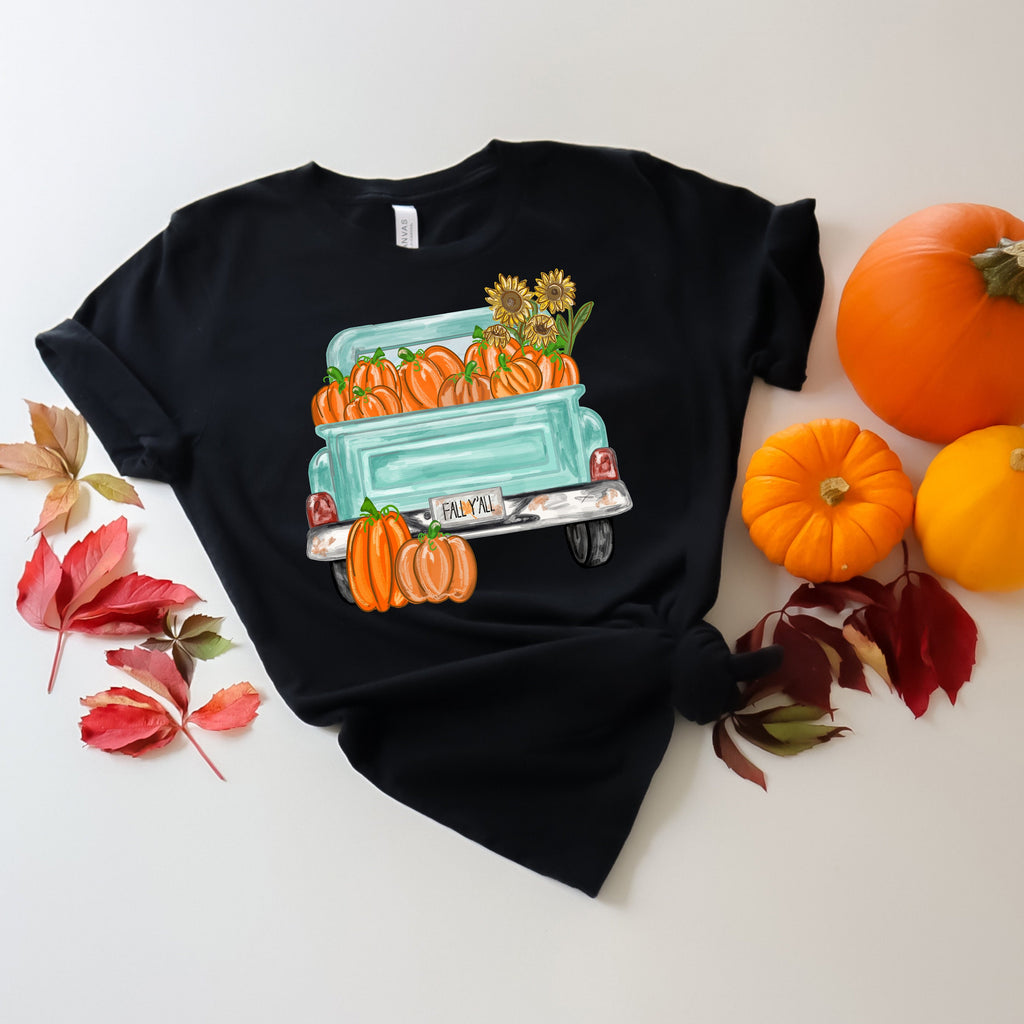 Fall Y'all Pumpkin Truck Shirt: Thanksgiving Family Tee