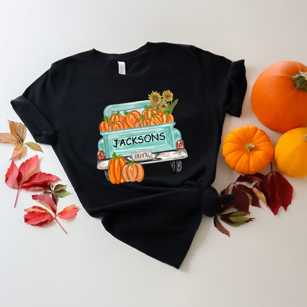 Fall Y'all Pumpkin Truck Shirt: Thanksgiving Family Tee