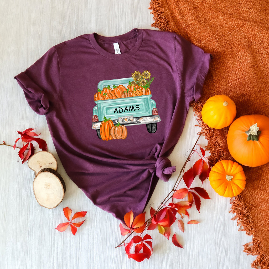 Fall Y'all Pumpkin Truck Shirt: Thanksgiving Family Tee
