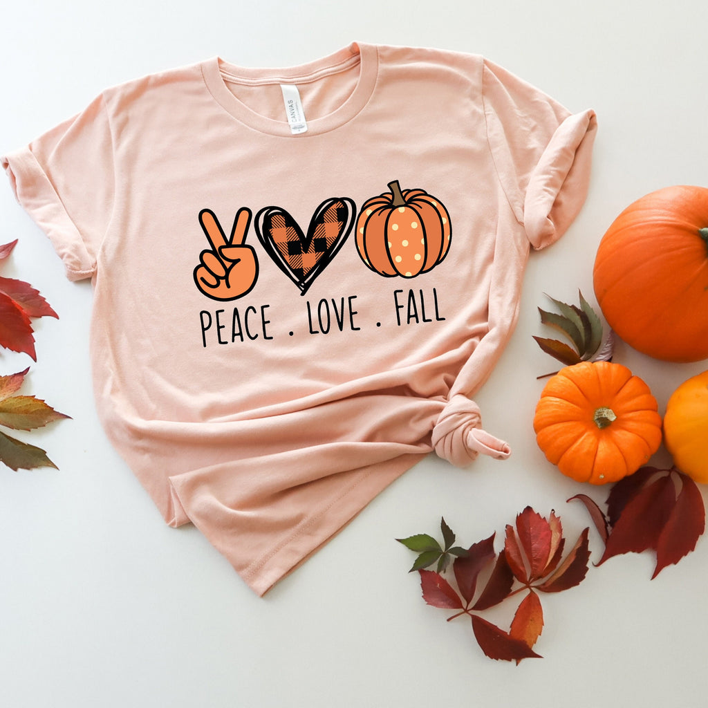 Peace Love Pumpkin Shirt: Leopard Cheetah Fall Thanksgiving Tee