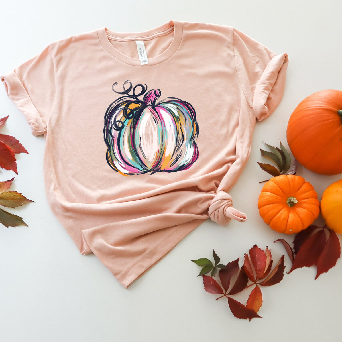 Watercolor Pumpkin T-shirt: Colorful Fall Halloween Shirt